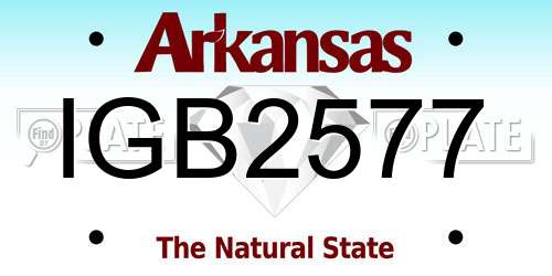 IGB2577 Arkansas License Plate