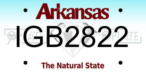 IGB2822 Arkansas License Plate
