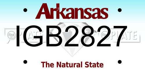 IGB2827 Arkansas License Plate