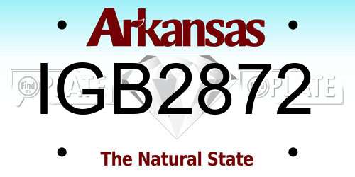 IGB2872 Arkansas License Plate
