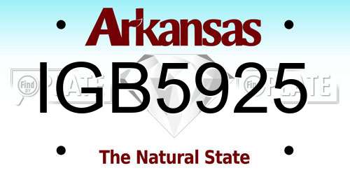 IGB5925 Arkansas License Plate