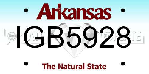 IGB5928 Arkansas License Plate
