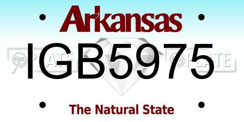 IGB5975 Arkansas License Plate