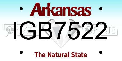 IGB7522 Arkansas License Plate