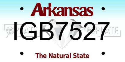 IGB7527 Arkansas License Plate