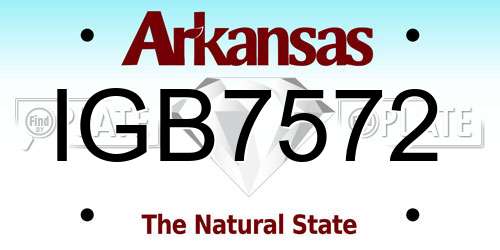 IGB7572 Arkansas License Plate