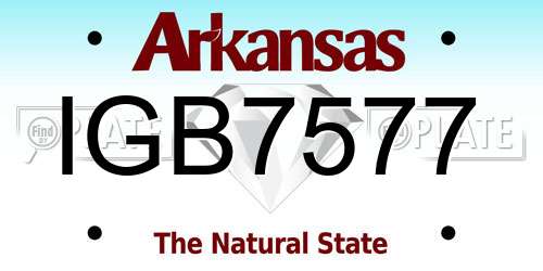 IGB7577 Arkansas License Plate