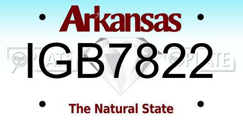 IGB7822 Arkansas License Plate