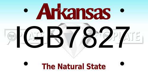 IGB7827 Arkansas License Plate