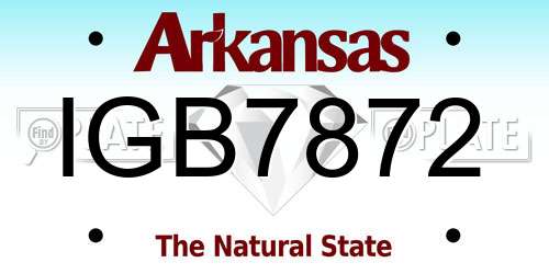 IGB7872 Arkansas License Plate