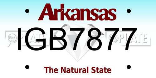 IGB7877 Arkansas License Plate