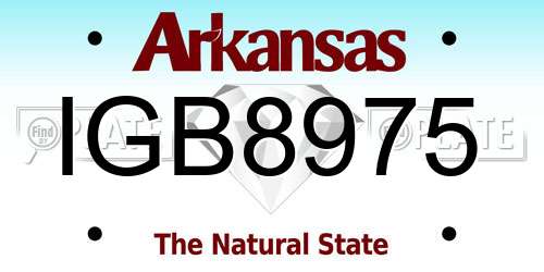 IGB8975 Arkansas License Plate