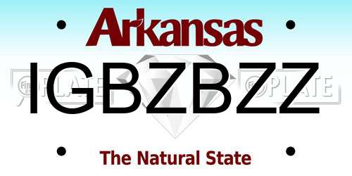 IGBZBZZ Arkansas License Plate