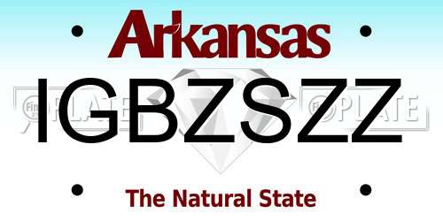 IGBZSZZ Arkansas License Plate