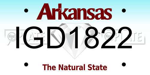 IGD1822 Arkansas License Plate