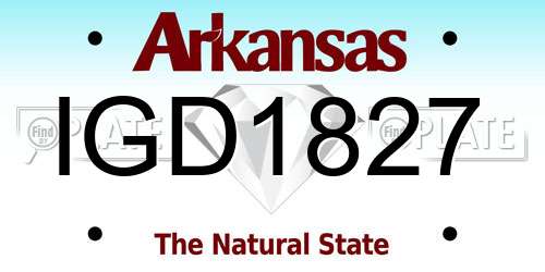 IGD1827 Arkansas License Plate