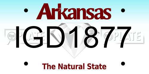 IGD1877 Arkansas License Plate