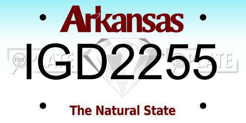 IGD2255 Arkansas License Plate