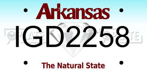 IGD2258 Arkansas License Plate