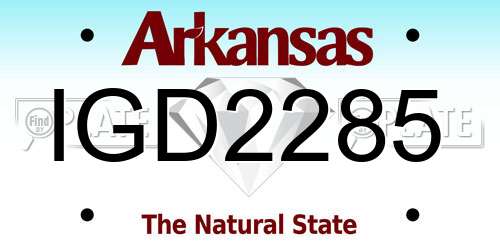 IGD2285 Arkansas License Plate