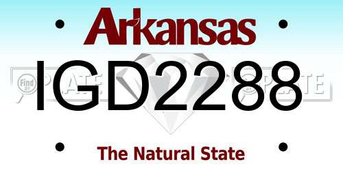 IGD2288 Arkansas License Plate
