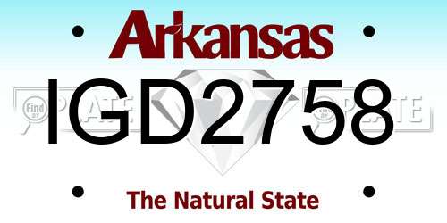 IGD2758 Arkansas License Plate