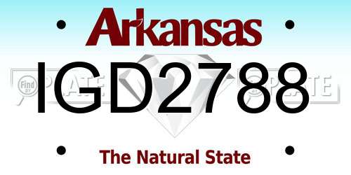 IGD2788 Arkansas License Plate