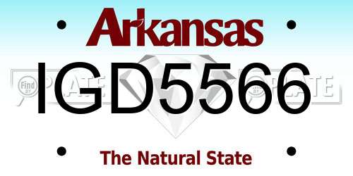 IGD5566 Arkansas License Plate
