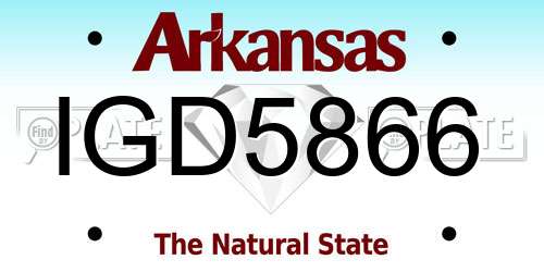 IGD5866 Arkansas License Plate