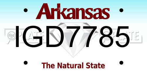 IGD7785 Arkansas License Plate