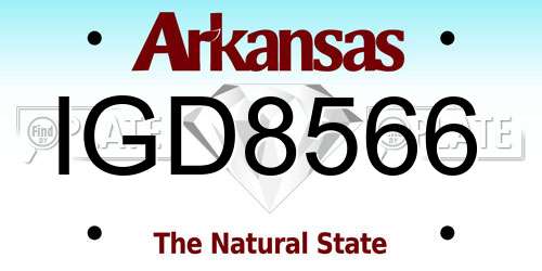 IGD8566 Arkansas License Plate