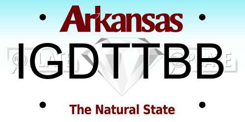 IGDTTBB Arkansas License Plate