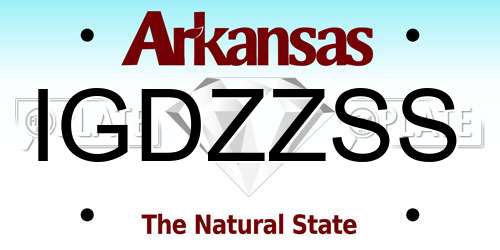 IGDZZSS Arkansas License Plate
