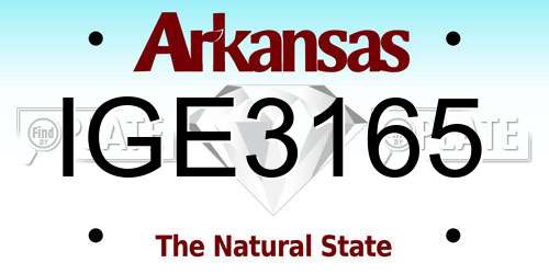 IGE3165 Arkansas License Plate