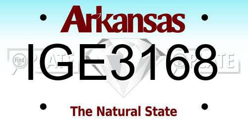 IGE3168 Arkansas License Plate