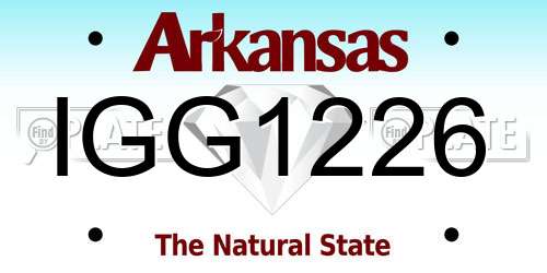 IGG1226 Arkansas License Plate