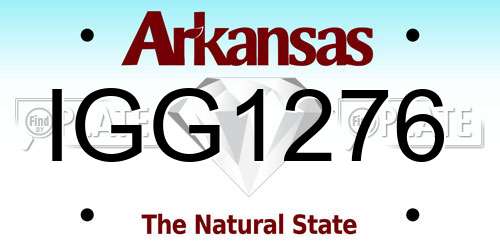 IGG1276 Arkansas License Plate
