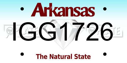 IGG1726 Arkansas License Plate