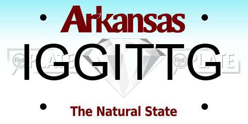 IGGITTG Arkansas License Plate