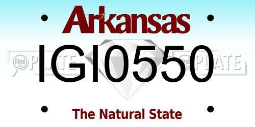 IGI0550 Arkansas License Plate