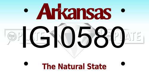IGI0580 Arkansas License Plate