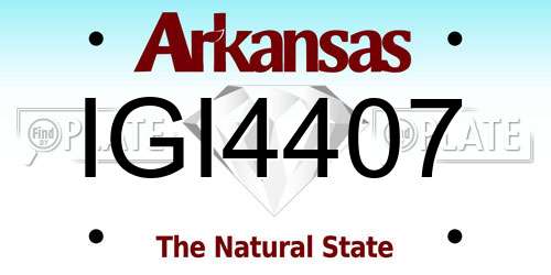 IGI4407 Arkansas License Plate