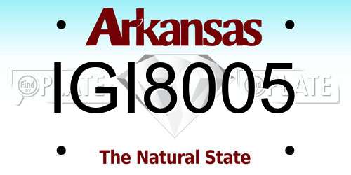 IGI8005 Arkansas License Plate