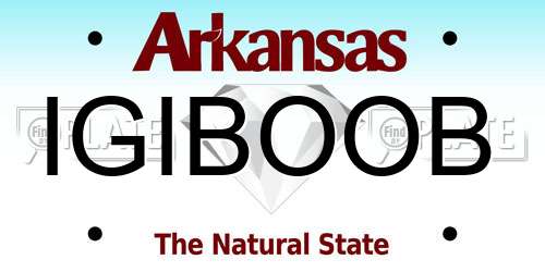IGIBOOB Arkansas License Plate