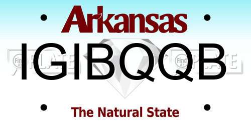 IGIBQQB Arkansas License Plate