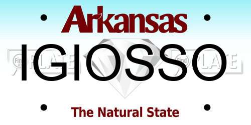 IGIOSSO Arkansas License Plate