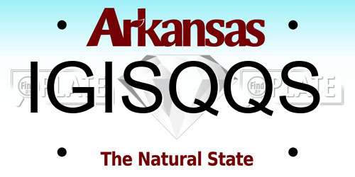 IGISQQS Arkansas License Plate