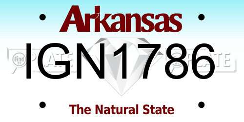 IGN1786 Arkansas License Plate
