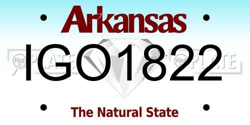 IGO1822 Arkansas License Plate