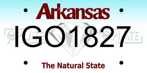 IGO1827 Arkansas License Plate